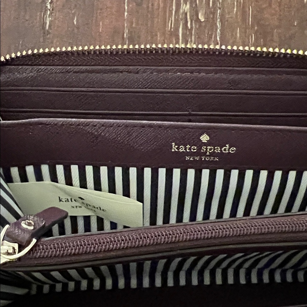Kate Spade Maroon Zip-Around Wallet - Picture 5 of 6